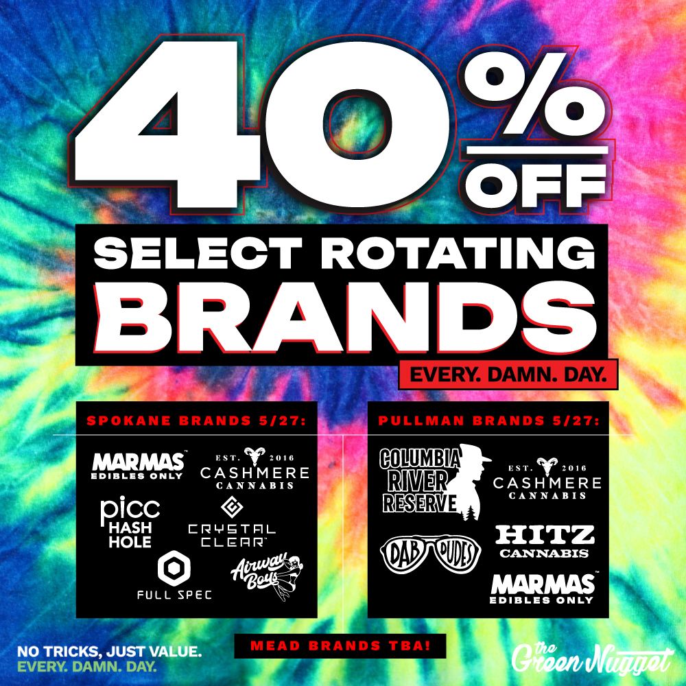 40% OFF Select Brands Dispensary Weed Pot Store Marijuana Cannabis Open Now Near Me Spokane Pullman Order Online Lidz Lids Phat Panda Strains THC CBD Hybrid Sativa Indica Vape High Sale Discount Menu