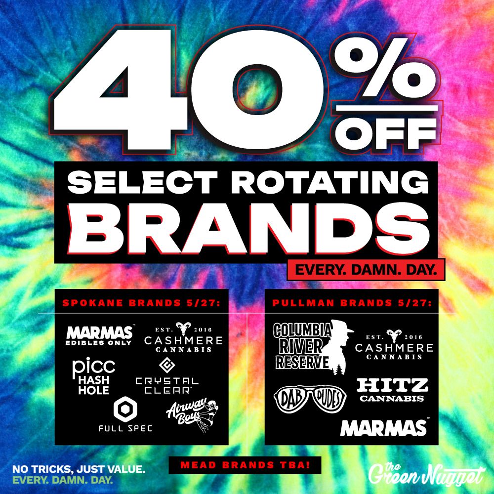 40% OFF Select Brands Dispensary Weed Pot Store Marijuana Cannabis Open Now Near Me Spokane Pullman Order Online Lidz Lids Phat Panda Strains THC CBD Hybrid Sativa Indica Vape High Sale Discount Menu