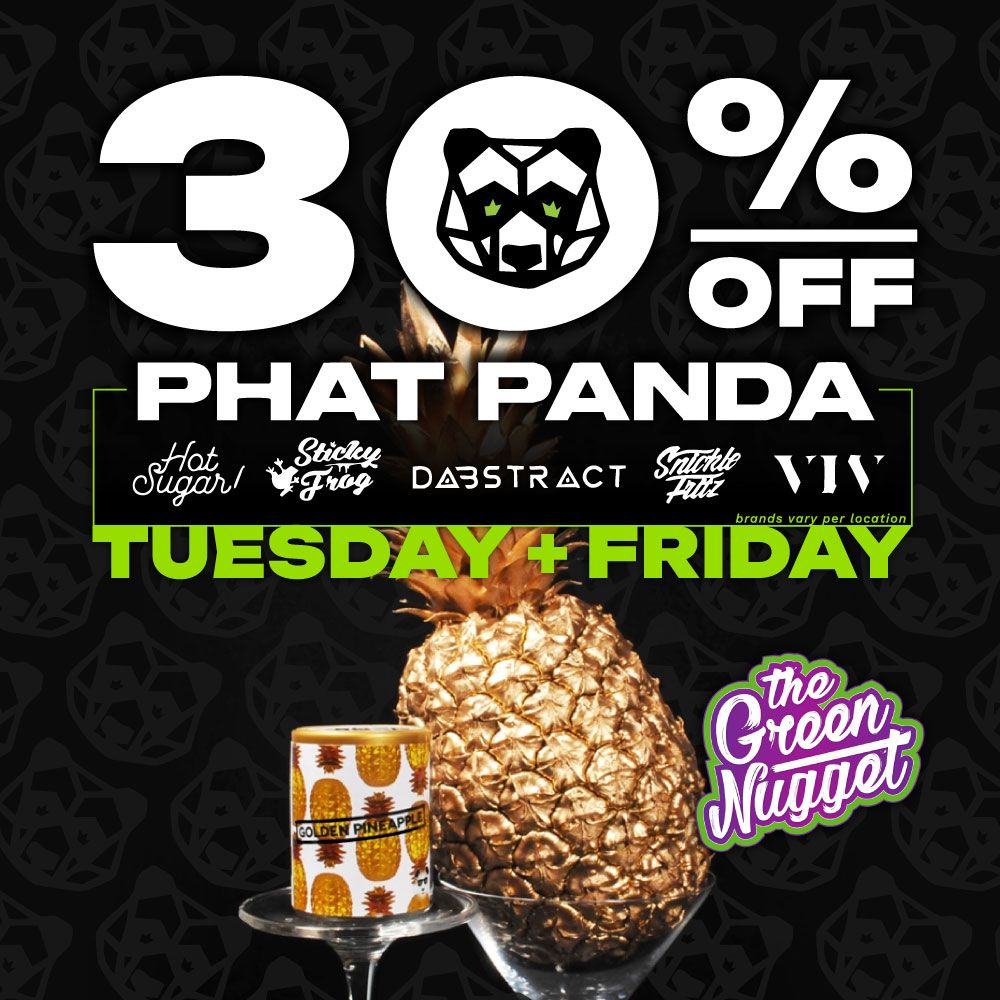 The Green Nugget Cannabis Dispensary Brands Phat Panda Grow Op Farms Marijuana Sticky Frog Panda Pen Vape Disposable THC CBD