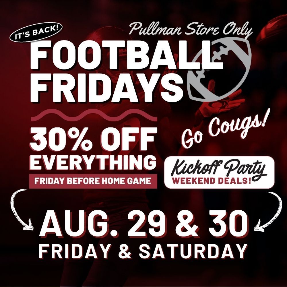 WSU Football Cougs Cougars Washington State University College Town Pullman University of Idaho Cannabis Dispensary Student Discount Marijuana Store Pot Shop Open Now Near Me THC CBD Hybrid Sativa Indica RSO Vape Disposable Live Resin Tailgate Party Kickoff Friday Football