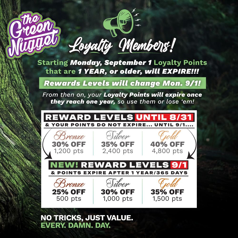 Loyalty Change Points SpringBig Discount Sale Cannabis Marijuana Pot Weed Store Shop Open Near Me Dispensary THC CBD Hybrid Sativa Indica Spokane Pullman Mead Alkaloid Zipz Zip Ounce Microbar phat panda live resin rso disposable vape rso