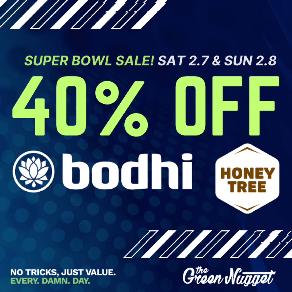 Super Bowl Football Sale Deal Bodhi High Honey Tree Cannabis Marijuana Disposable Vape THC CBD Hybrid Sativa Indica Marijuana Live Resin Infused Seattle Spokane Pullman Mead