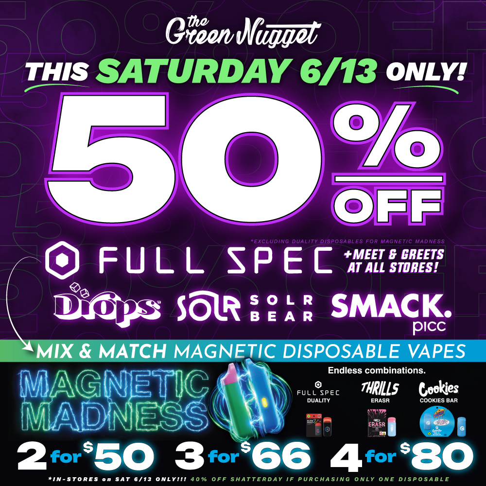 Full spec drops edibles cannabis marijuana thc cbd infused hybrid sativa indica preroll joint weed pot store vape vaporizer pen disposable dispo thc solr bear rosin solventless smack picc vendor day spokane pullman weed weekend deals 420 special order online pickup pay online