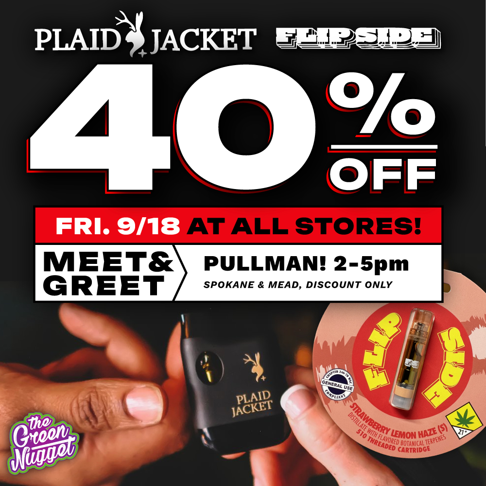 Plaid Jacket plaidjacket flipside flip side vape oil dab disposable cartridge pen vapor battery cart thc cbd hybrid sativa indica live resin melted diamonds cured cannabis marijuana pot store weed shop open now near me order online pickup guarantee spokane pullman mead medical recreational
